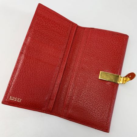  GUCCI グッチ Wホック 035・661 レッド 長財布 レディース ゴールド金具