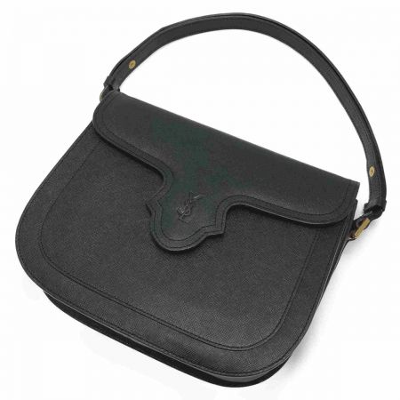  Yves Saint Laurent イブサンローラン YSL ロゴ 2WAYショルダーバッグ ブラック ヴィンテージ