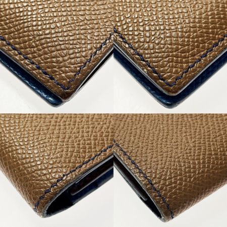  HERMES エルメス MC2 フレミング C刻印 バイカラー(ブラウンxブルー) 札入れ メンズ ヴォーエプソン