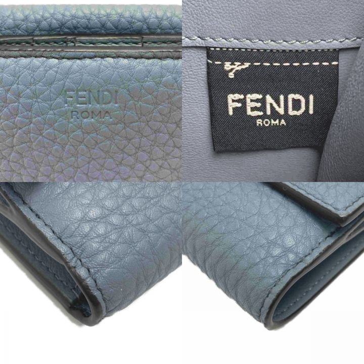 FENDI フェンディ ピーカブー 2つ折り財布 8M0438A91B ブルー系 箱・布袋有 PEEKABOO WALLET ｜中古｜なんでもリサイクルビッグバン