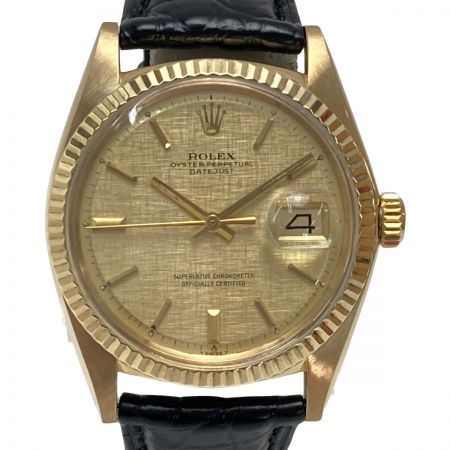  ROLEX ロレックス デイトジャスト K18 1601 シャンパンゴールド 自動巻き メンズ 腕時計