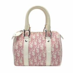 ☆☆ Christian Dior クリスチャンディオール トロッター ハンドバッグ ミニボストン ピンク 布袋・パドロック・鍵有 Bランク