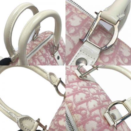  Christian Dior クリスチャンディオール トロッター ハンドバッグ ミニボストン ピンク 布袋・パドロック・鍵有