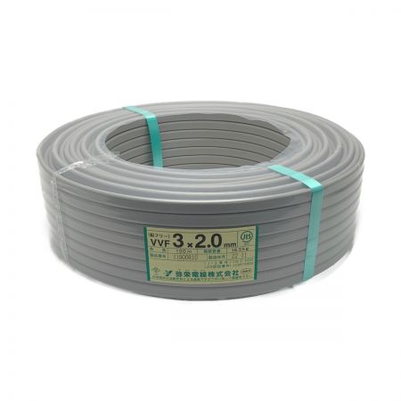   弥栄電線株式会社《 VVFケーブル 平形 》100m巻 / 灰色 / VVF3×2.0 / 11900610 3×2.0mm