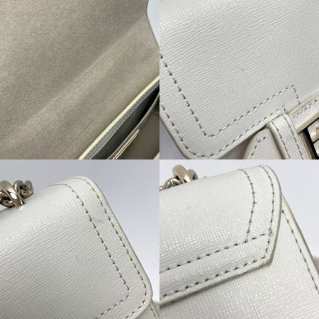  FURLA フルラ キャロル ミニショルダーバッグ ホワイト ロゴ チェーンショルダー CAROL MINI CROSSBODY