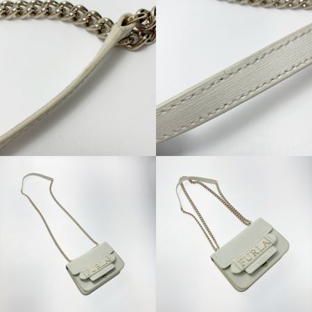  FURLA フルラ キャロル ミニショルダーバッグ ホワイト ロゴ チェーンショルダー CAROL MINI CROSSBODY