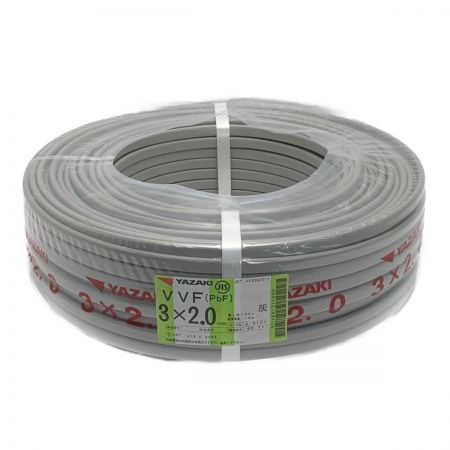  YAZAKI 矢崎《 VVFケーブル 平形 》100m巻 / 灰色 / VVF3×2.0 / 0342