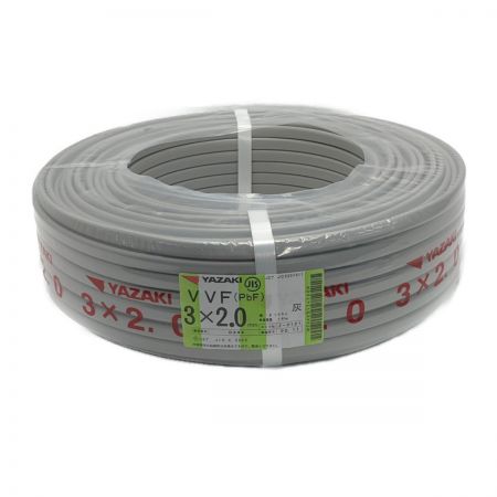  YAZAKI 矢崎《 VVFケーブル 平形 》100m巻 / 灰色 / VVF3×2.0 / 0344