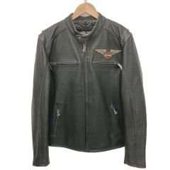  HARLEY-DAVIDSON ハーレーダビッドソン レザージャケット 牛革 SIZE S メンズ 98058-13VM ブラック Cランク