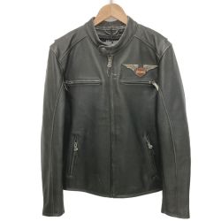 ☆☆ HARLEY-DAVIDSON ハーレーダビッドソン レザージャケット 牛革 SIZE S メンズ 98058-13VM ブラック Cランク