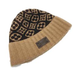 ☆☆ LOUIS VUITTON ルイヴィトン ボネスキー モノグラム ニット帽 ブラウン カシミヤ100％ Cランク