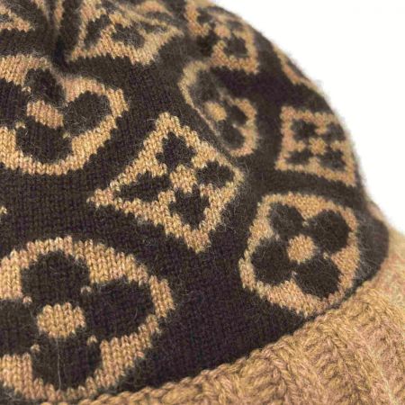  LOUIS VUITTON ルイヴィトン ボネスキー モノグラム ニット帽 ブラウン カシミヤ100％