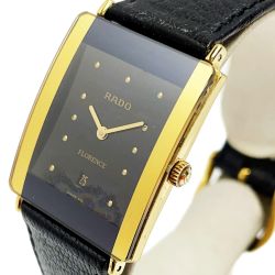 ☆☆ RADO ラドー FLORENCE Ref:160.3605.2N ブラック クォーツ メンズ レザー 腕時計 Cランク