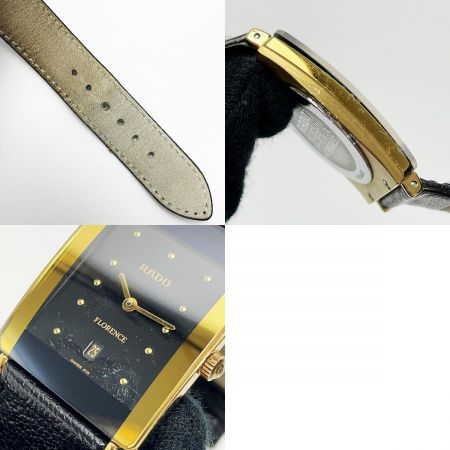  RADO ラドー FLORENCE Ref:160.3605.2N ブラック クォーツ メンズ レザー 腕時計