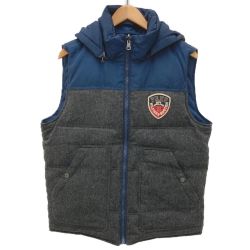☆☆ TOMMY HILFIGER トミーヒルフィガ ダウンベスト サイズ XL メンズ グレー×ネイビー Bランク