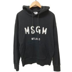 ☆☆ MSGM プルオーバー パーカー サイズ L メンズ 2000MM515 ブラック Bランク