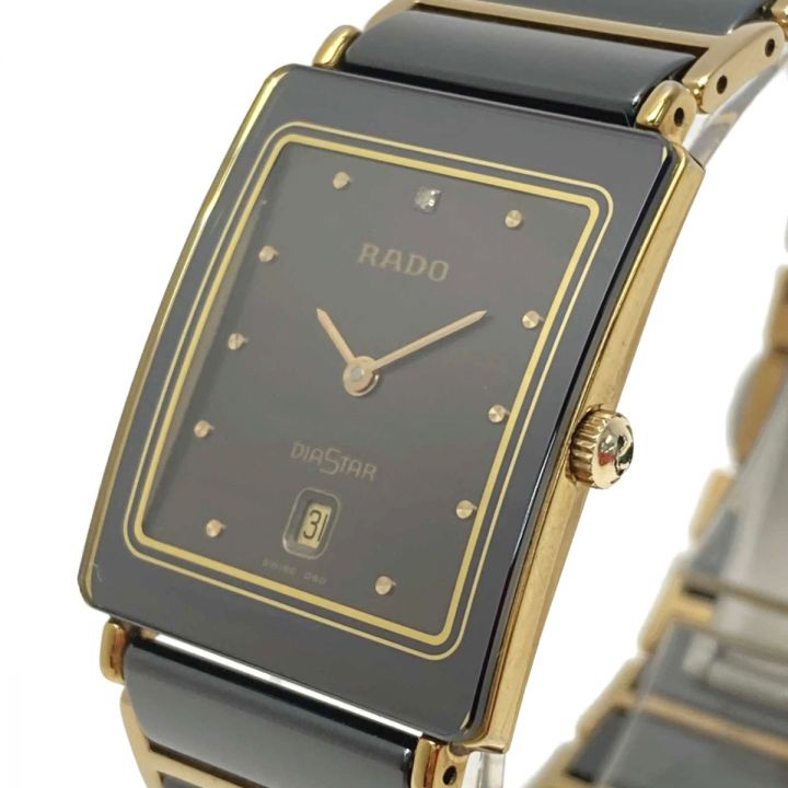 RADO ラドー ダイヤスター デイト 160.0281.3N ブラック クォーツ メンズ 腕時計 DIASTAR｜中古｜なんでもリサイクルビッグバン