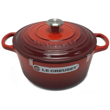  LE CREUSET ルクルーゼ  ココット・ロンド 22cm 》両手鍋 / チェリー レッド