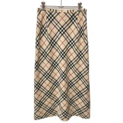☆☆ BURBERRY LONDON バーバリーロンドン ロングスカート サイズ 40 チェック柄 レディース ﾉﾊﾞﾁｪｯｸ  FXA47-014 アイボリー Bランク