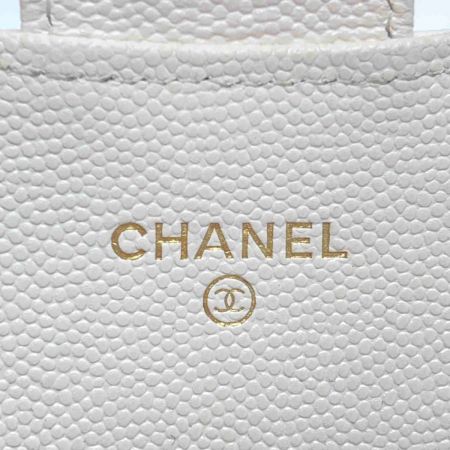  CHANEL シャネル マトラッセ フラップ ウォレット AP0241 ホワイト キャビアスキン 長財布 ギャランティカード有