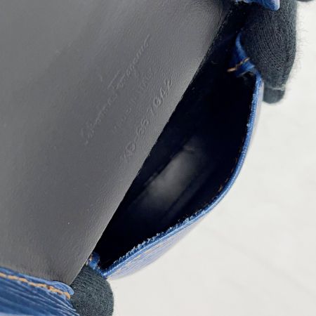  Salvatore Ferragamo サルヴァトーレフェラガモ 馬蹄型 コインケース ブルー 小物入れ 小銭入れ メンズ レザー