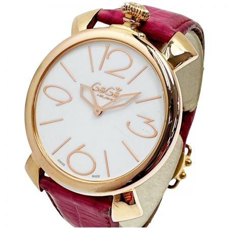  GAGA MILANO ガガミラノ マヌアーレ シン 5091.01FX ピンク クォーツ レディース メンズ 腕時計