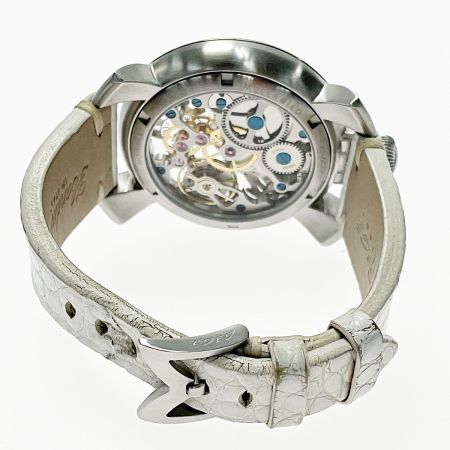  GAGA MILANO ガガミラノ MANUALE 48 5310.01 スケルトン 手巻き レザー メンズ 腕時計
