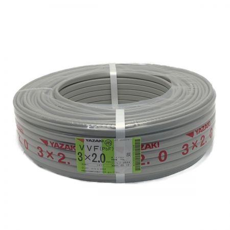  YAZAKI 矢崎《 VVFケーブル 平形 》100m巻 / 灰色 / VVF3×2.0 / 1477