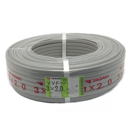  YAZAKI 矢崎《 VVFケーブル 平形 》100m巻 / 灰色 / VVF3×2.0 / 1476