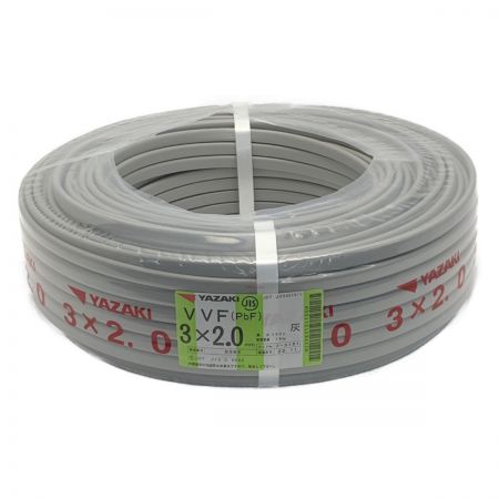  YAZAKI 矢崎《 VVFケーブル 平形 》100m巻 / 灰色 / VVF3×2.0 / 0384 3x2.0