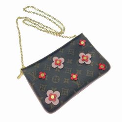 ☆☆ LOUIS VUITTON ルイヴィトン モノグラム ポシェット・ドゥーブルジップ M63905 ブルーミングフラワー Aランク