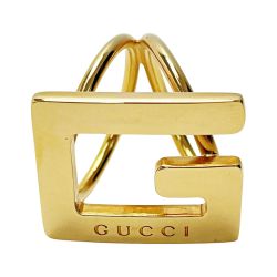 ☆☆ GUCCI グッチ Gモチーフ ゴールド スカーフリング メッキ レディース ヴィンテージ Bランク
