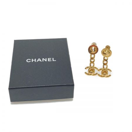  CHANEL シャネル ココマーク ターンロック スイング イヤリング 刻印:96A ゴールド 箱有 ヴィンテージ