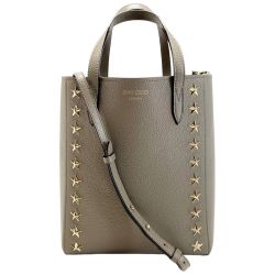 ☆☆ JIMMY CHOO ジミーチュウ スタースタッズ グレー 2WAYミニトートバッグ ショルダーストラップ・袋有 Cランク