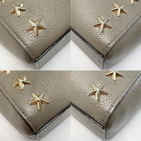  JIMMY CHOO ジミーチュウ スタースタッズ グレー 2WAYミニトートバッグ ショルダーストラップ・袋有