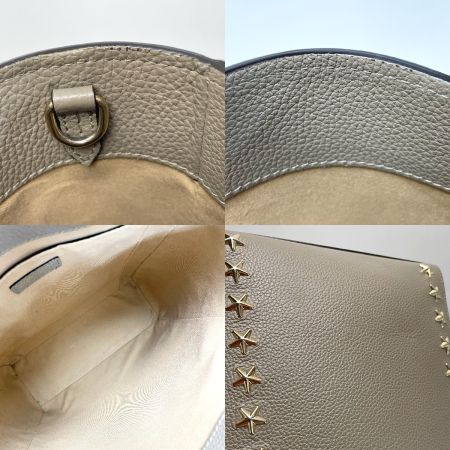  JIMMY CHOO ジミーチュウ スタースタッズ グレー 2WAYミニトートバッグ ショルダーストラップ・袋有