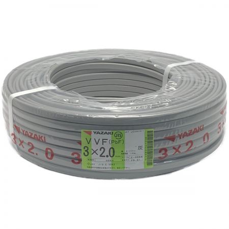   YAZAKI 矢崎《 VVFケーブル 平形 》100m巻 / 灰色 / VVF3×2.0 / 0064 3x2.0