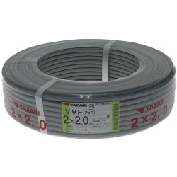 ☆☆  YAZAKI 矢崎《 VVFケーブル 平形 》100m巻 / 灰色 / VVF2×2.0 / 0902 2x2.0 Sランク