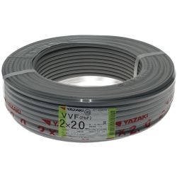☆☆ YAZAKI 矢崎《 VVFケーブル 平形 》100m巻 / 灰色 / VVF2×2.0 / 0838 Sランク