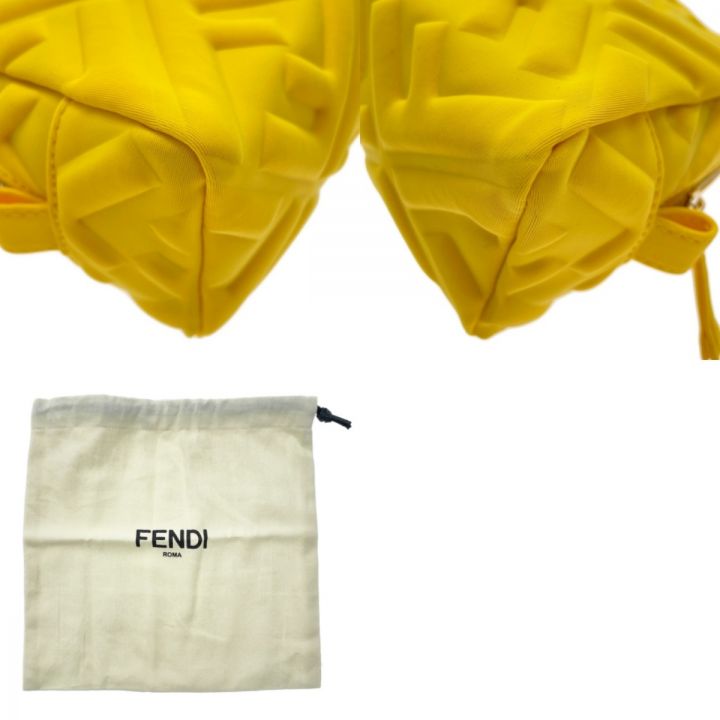 FENDI フェンディ ビューティーポーチ イエロー コスメポーチ ポリアミド レディース 布袋付｜中古｜なんでもリサイクルビッグバン