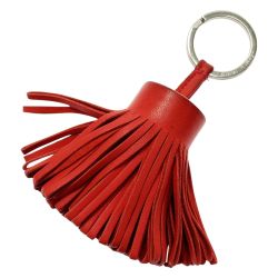 ☆☆ HERMES エルメス カルメン アミューミロ レッド系 キーリング キーホルダー レディース シルバー金具 Bランク