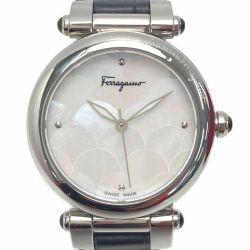 ☆☆ Salvatore Ferragamo サルヴァトーレフェラガモ イディリオ FI201 ホワイトシェル クォーツ レディース 腕時計 箱・取説有 Bランク