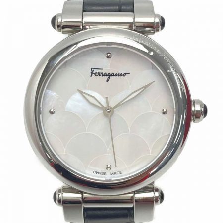  Salvatore Ferragamo サルヴァトーレフェラガモ イディリオ FI201 ホワイトシェル クォーツ レディース 腕時計 箱・取説有