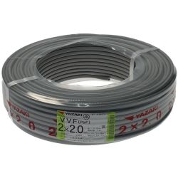 ☆☆ YAZAKI 矢崎《 VVFケーブル 平形 》100m巻 / 灰色 / VVF2×2.0 / 0391 Sランク