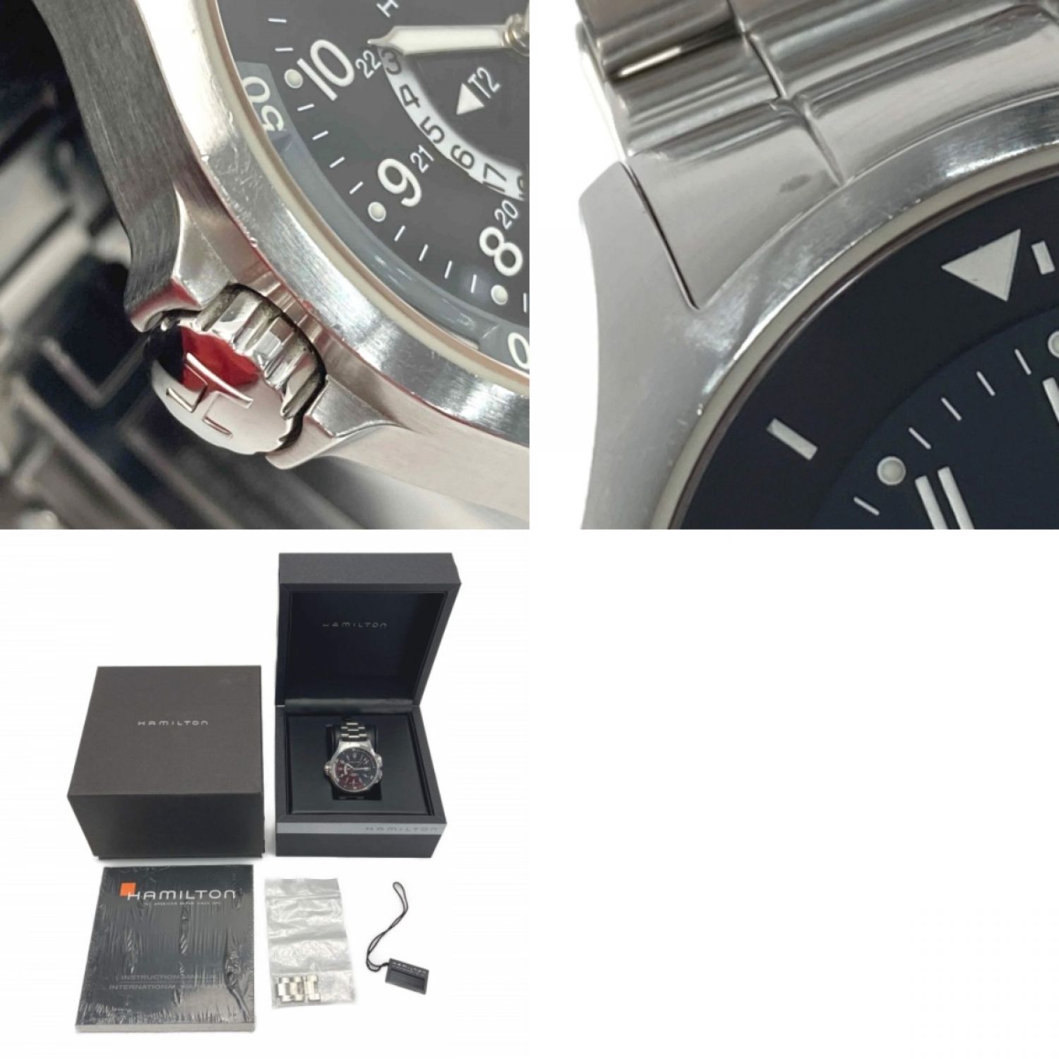 中古】 HAMILTON ハミルトン カーキ ネイビー GMT H77615133 ブラック