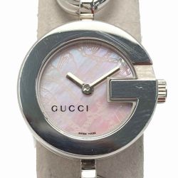 ☆☆ GUCCI グッチ Gチャーム ブレスウォッチ 3チャーム 107 ピンクシェル クォーツ レディース 腕時計 箱有 Bランク