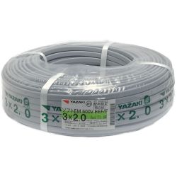 ☆☆ YAZAKI 矢崎《 ソフトEM 600V EEF/F 》2023年製 / 灰 /  3×2.0 / 0160 グレー Sランク