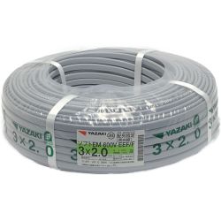 ☆☆ YAZAKI 矢崎《 ソフトEM 600V EEF/F 》2023年製 / 灰 /  3×2.0 / 0146 グレー Sランク