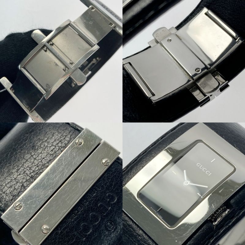 中古】 GUCCI グッチ バングルウォッチ レザー 7800L ブラック