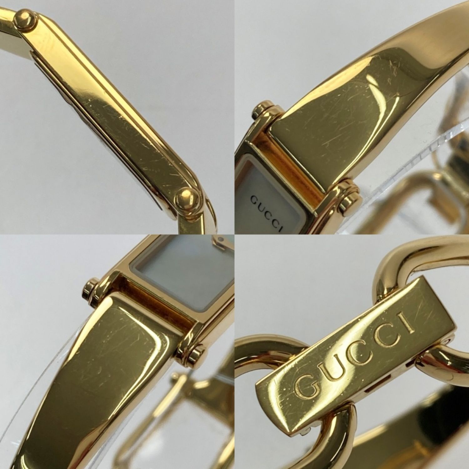 中古】 GUCCI グッチ バングルウォッチ GP 1500L シェル文字盤